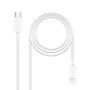 NANO CABLE Cable Lightning a USB-C 1.0m Blanco